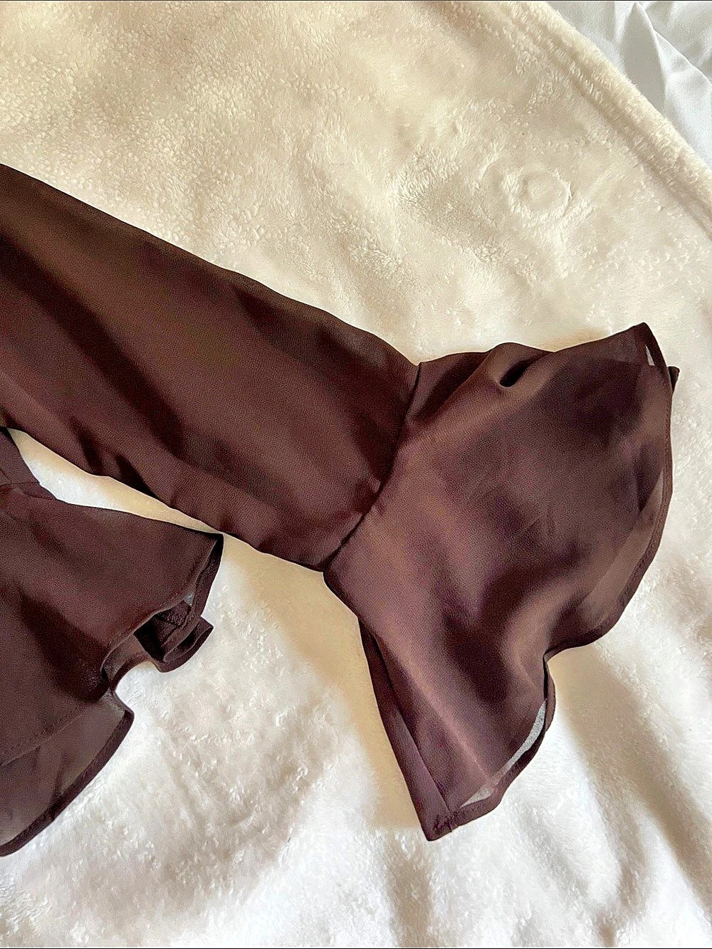 Altar'd State Brown Chiffon Ruffle Blouse - Picture 7 of 8